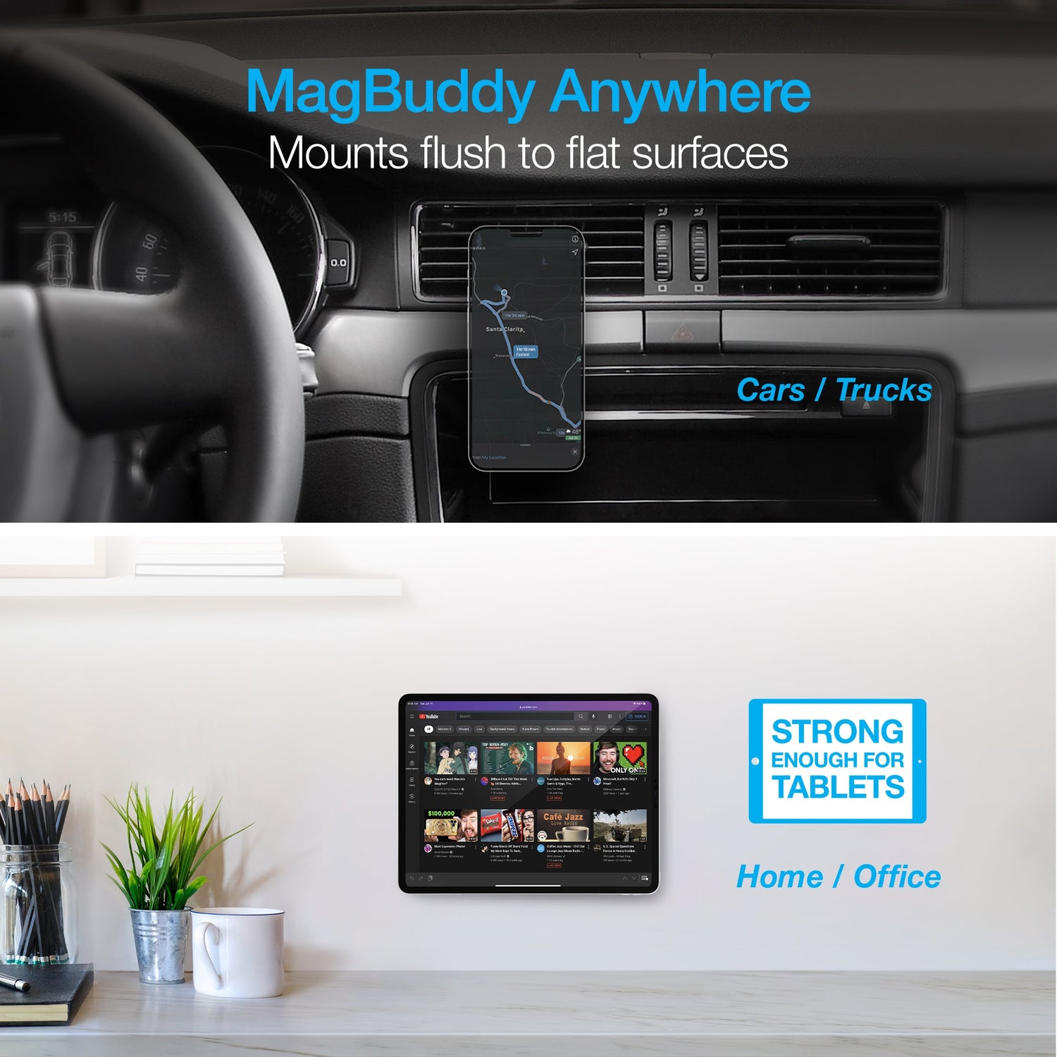 Naztech MagBuddy Elite Anywhere Mount - Hands-Free and Shock Proof Jupiter Gear Home