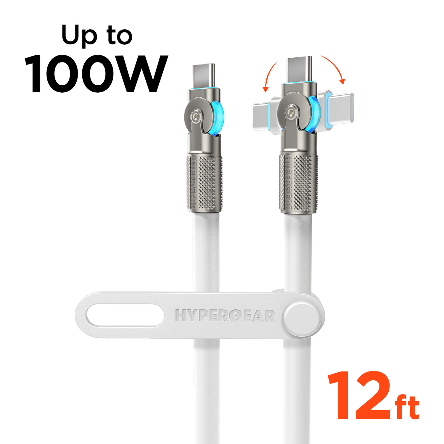 HyperGear Chunky180° 100W USB-C to USB-C Rugged Fast Charge Cable 12ft Jupiter Gear Home