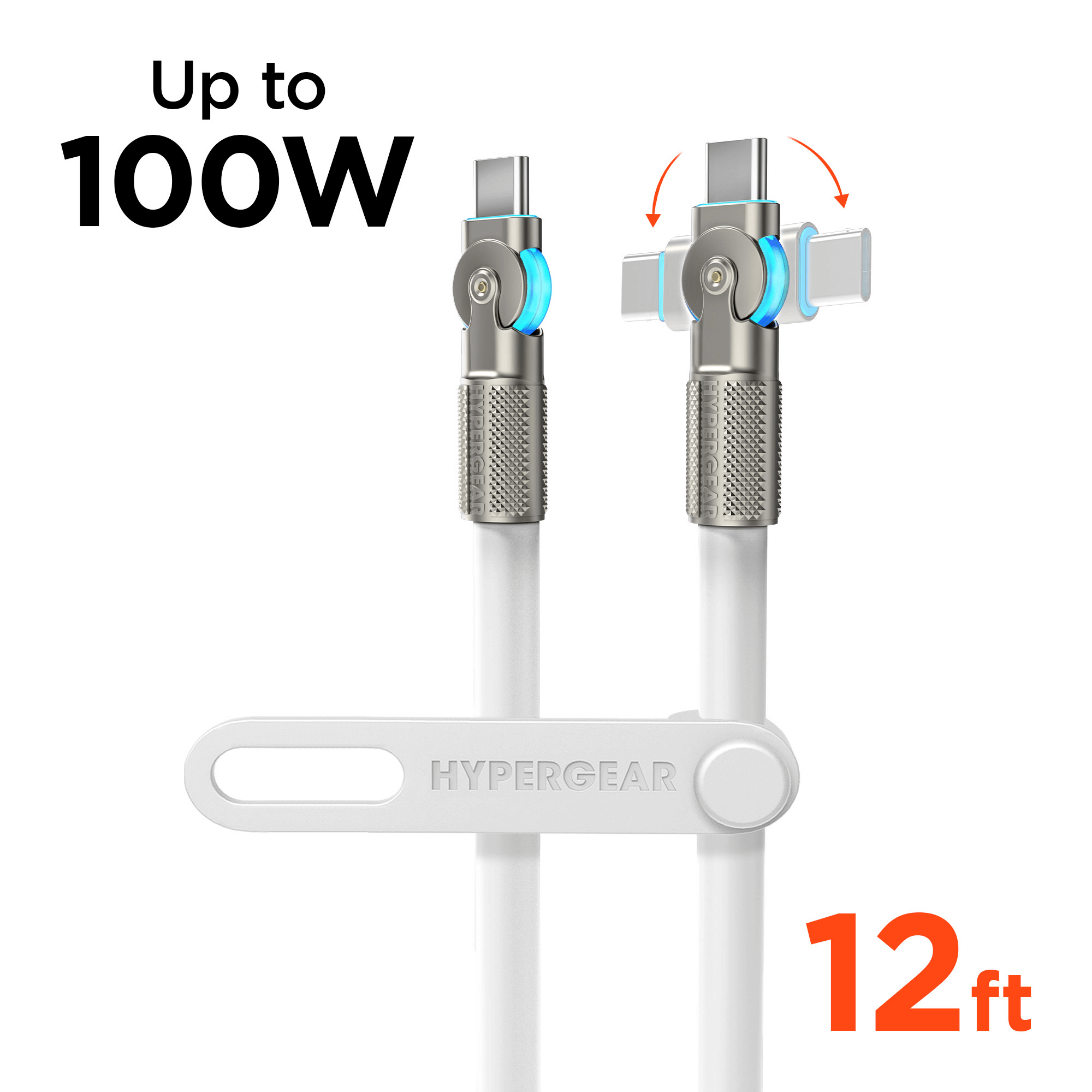 HyperGear Chunky180° 100W USB-C to USB-C Rugged Fast Charge Cable 12ft Jupiter Gear Home