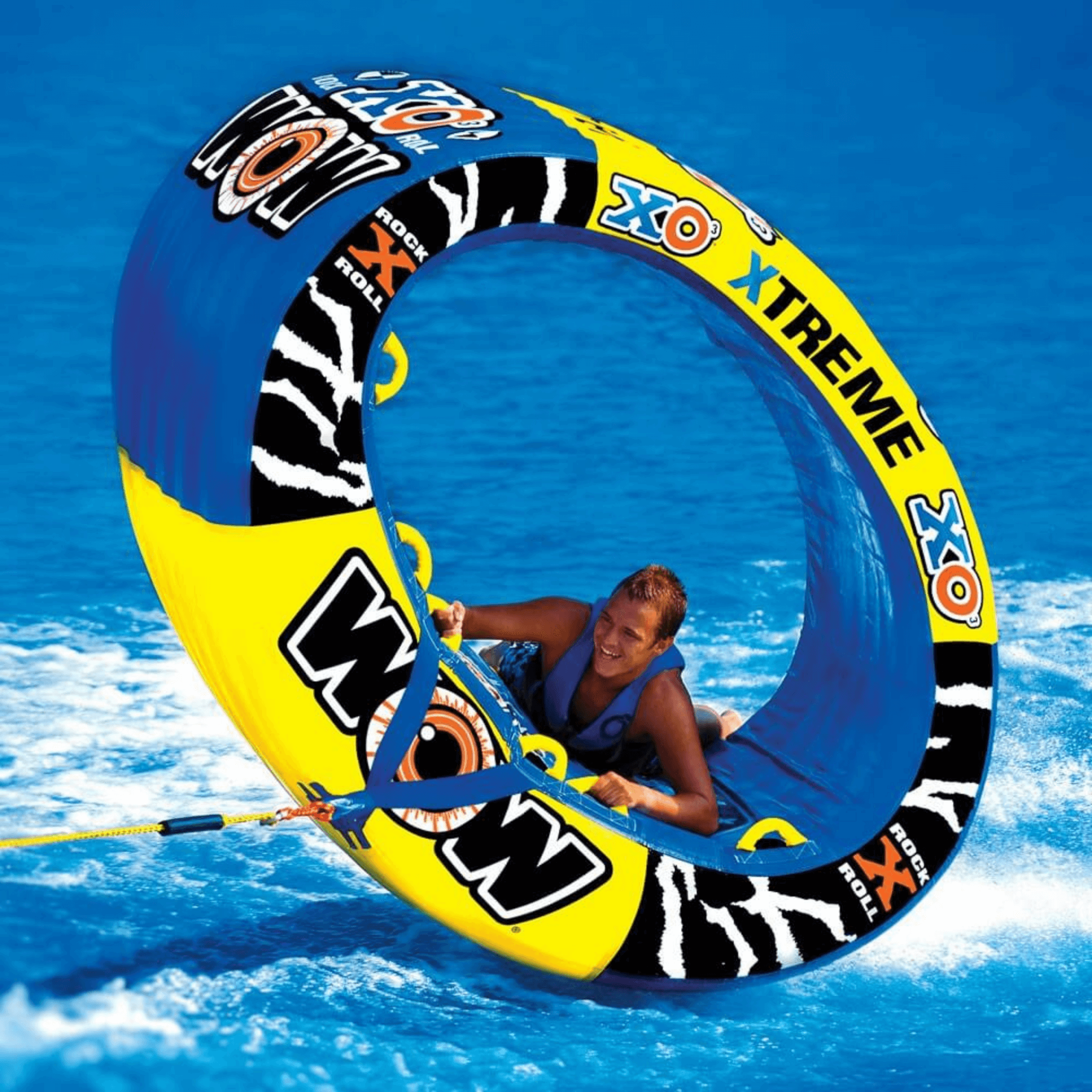 WOW Watersports Xtreme Inflatable Towable Ride-in-Oval for 1 to 3 Persons Jupiter Gear Home