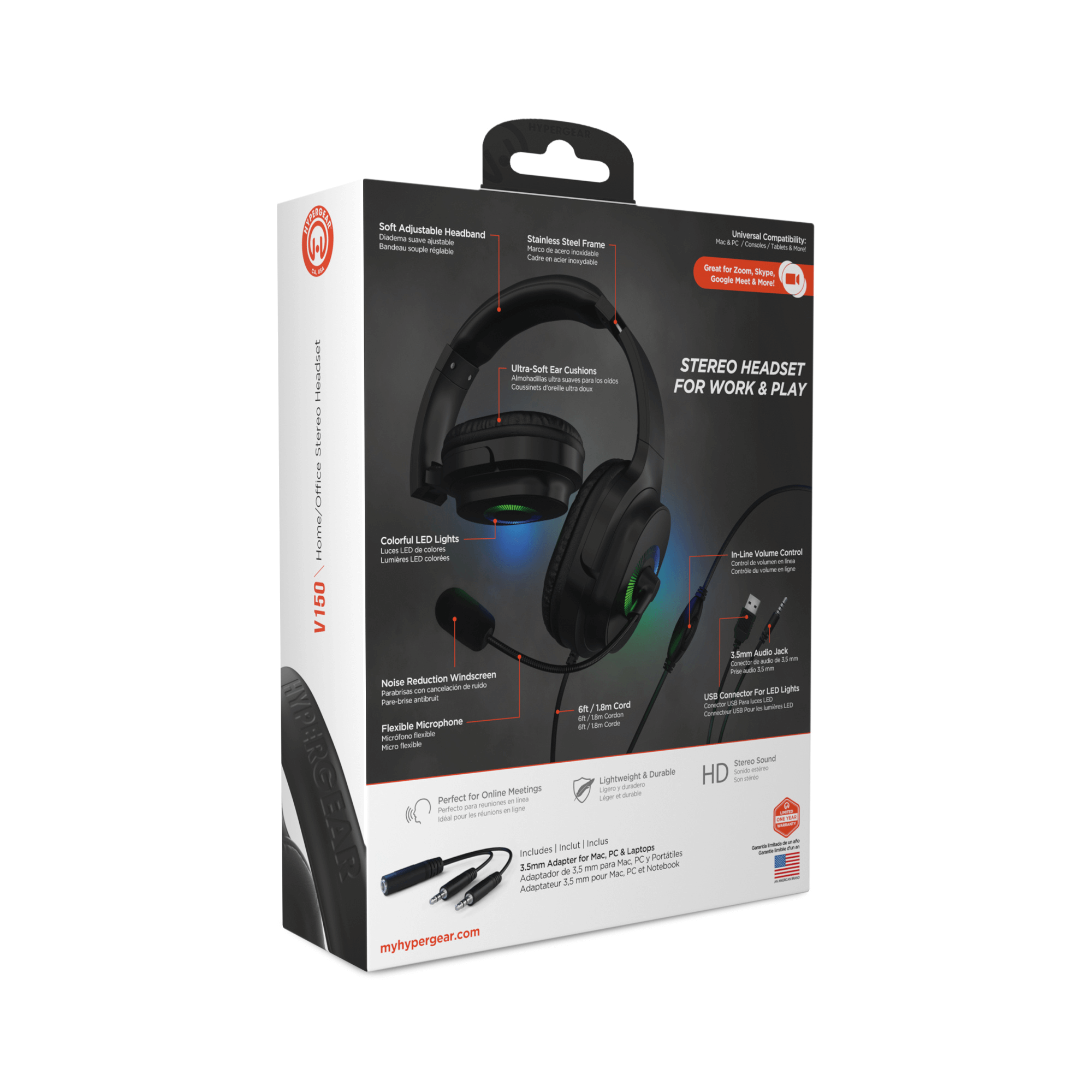 HyperGear V150 Home/Office Stereo Headset Jupiter Gear Home