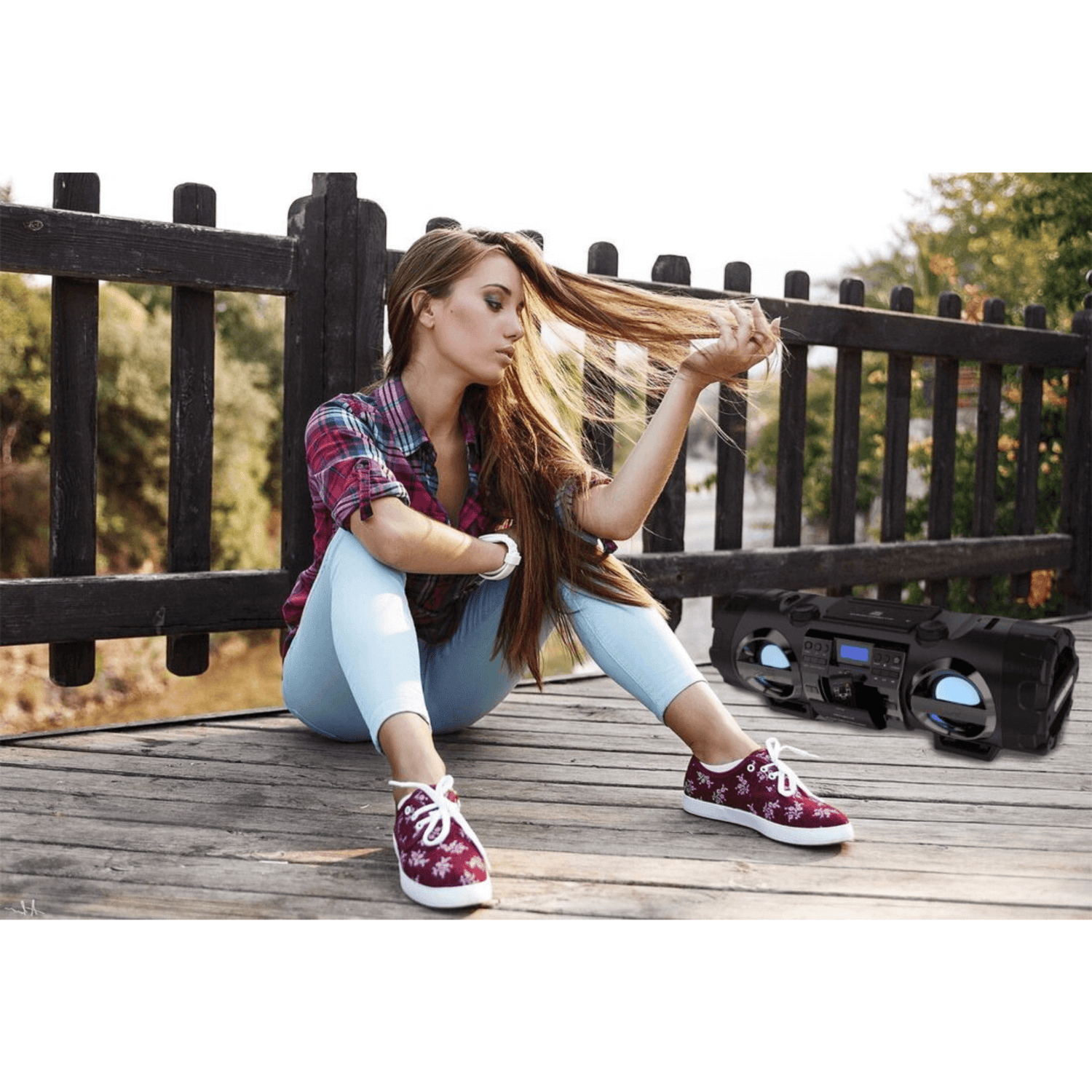 Emerson Dual Subwoofer Bluetooth Boombox Jupiter Gear Home