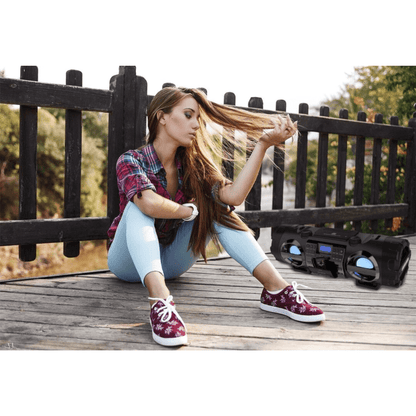 Emerson Dual Subwoofer Bluetooth Boombox Jupiter Gear Home