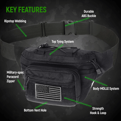 XGear Tactical Hunting Fanny Pack with USA Flag Patch Jupiter Gear Home