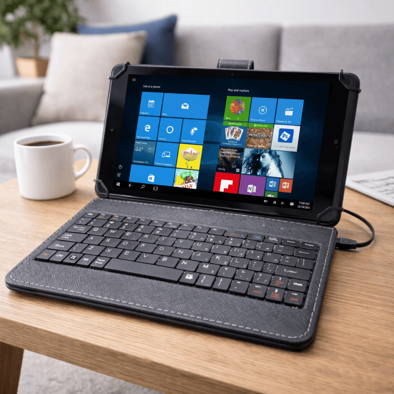 Naxa 16GB 9" Quad Core Tablet with Keyboard &amp; Windows 10 - Refurbished Jupiter Gear Home
