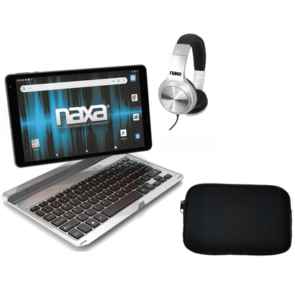 Naxa 2-in-1 10.1” Core Tablet and BT Keyboard Silver - Refurbished Jupiter Gear Home