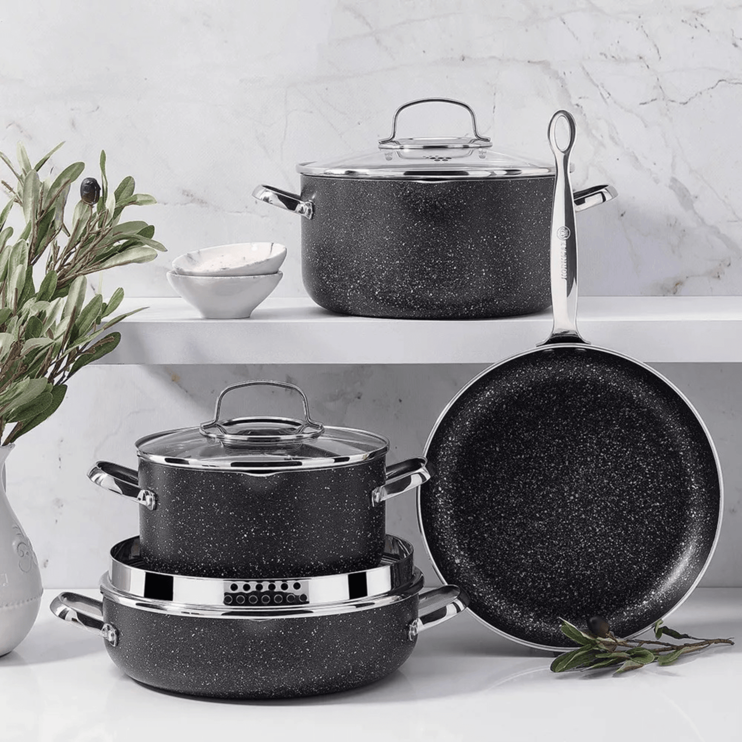 Korkmaz Galaksi 7 Piece Non Stick Aluminum Cookware Set Jupiter Gear Home