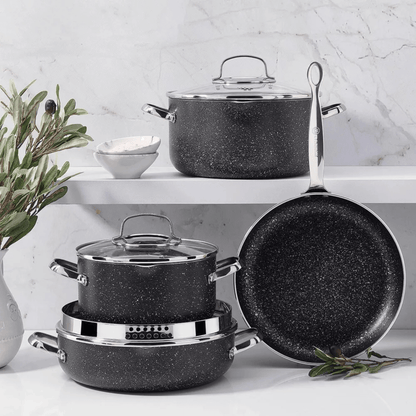 Korkmaz Galaksi 7 Piece Non Stick Aluminum Cookware Set Jupiter Gear Home