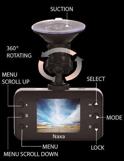 Naxa HD Car Dash Cam (NCV-6000) Jupiter Gear Home