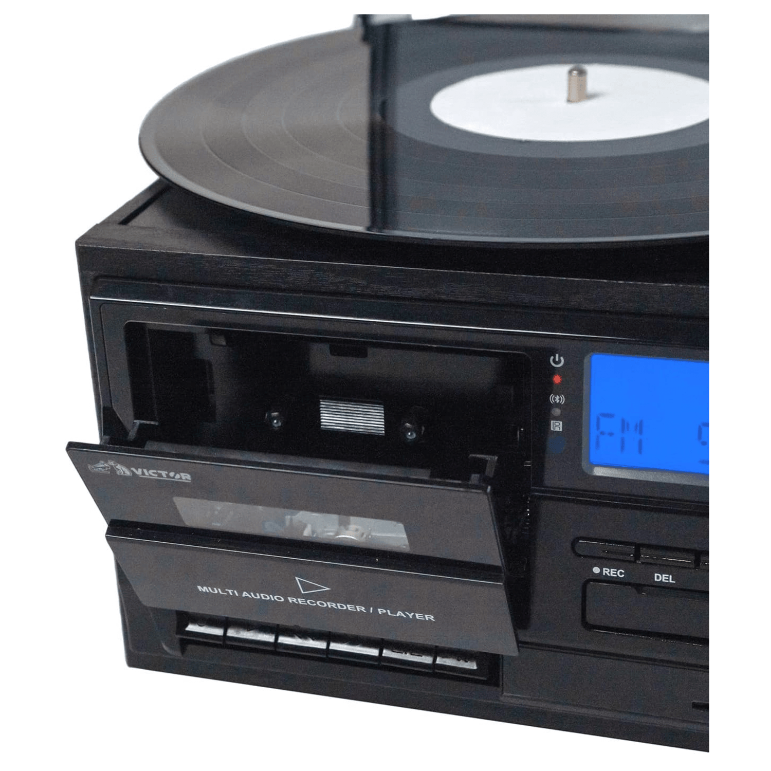 Victor Cosmopolitan 8-in-1 Turntable Music Center Black - Refurbished Jupiter Gear Home