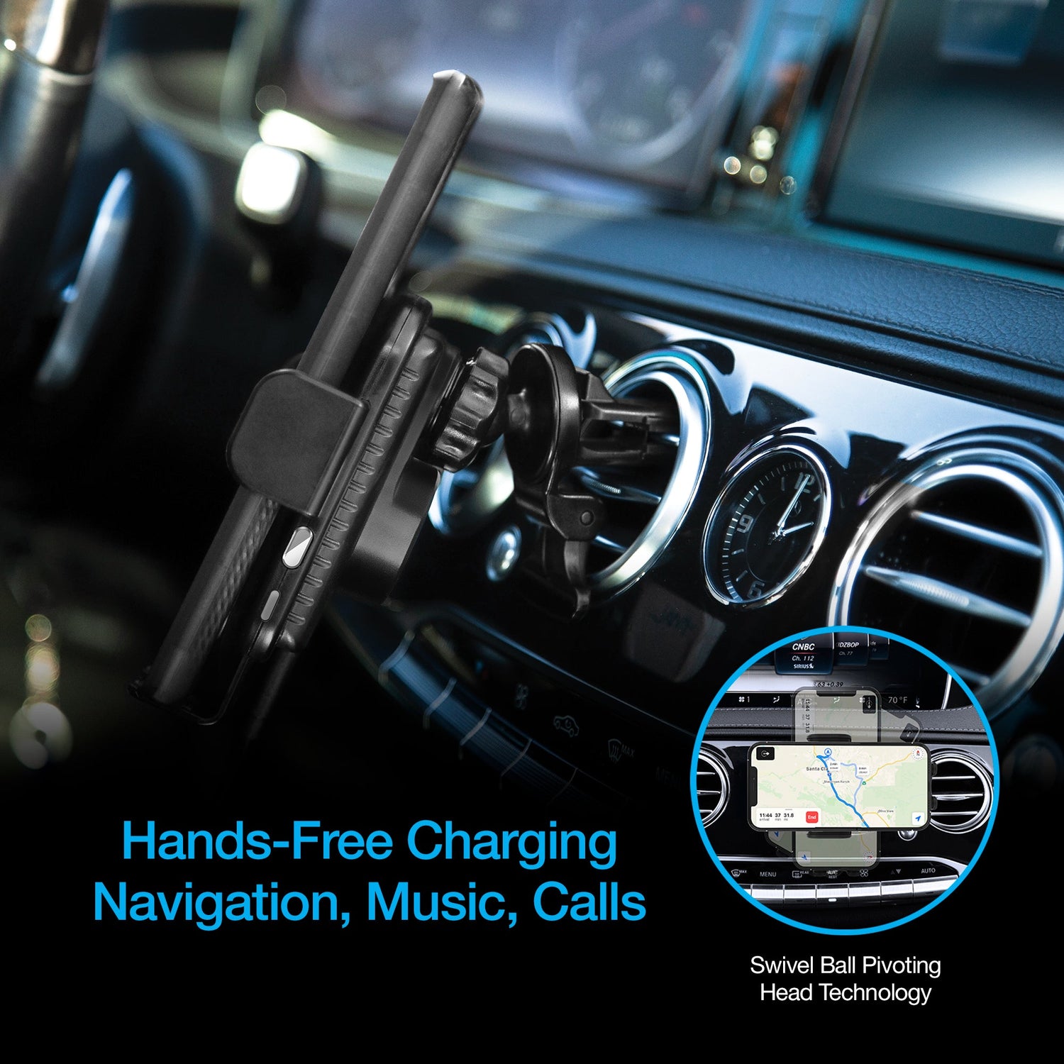 Naztech Smart Grip Wireless Charging Car Mount Jupiter Gear Home
