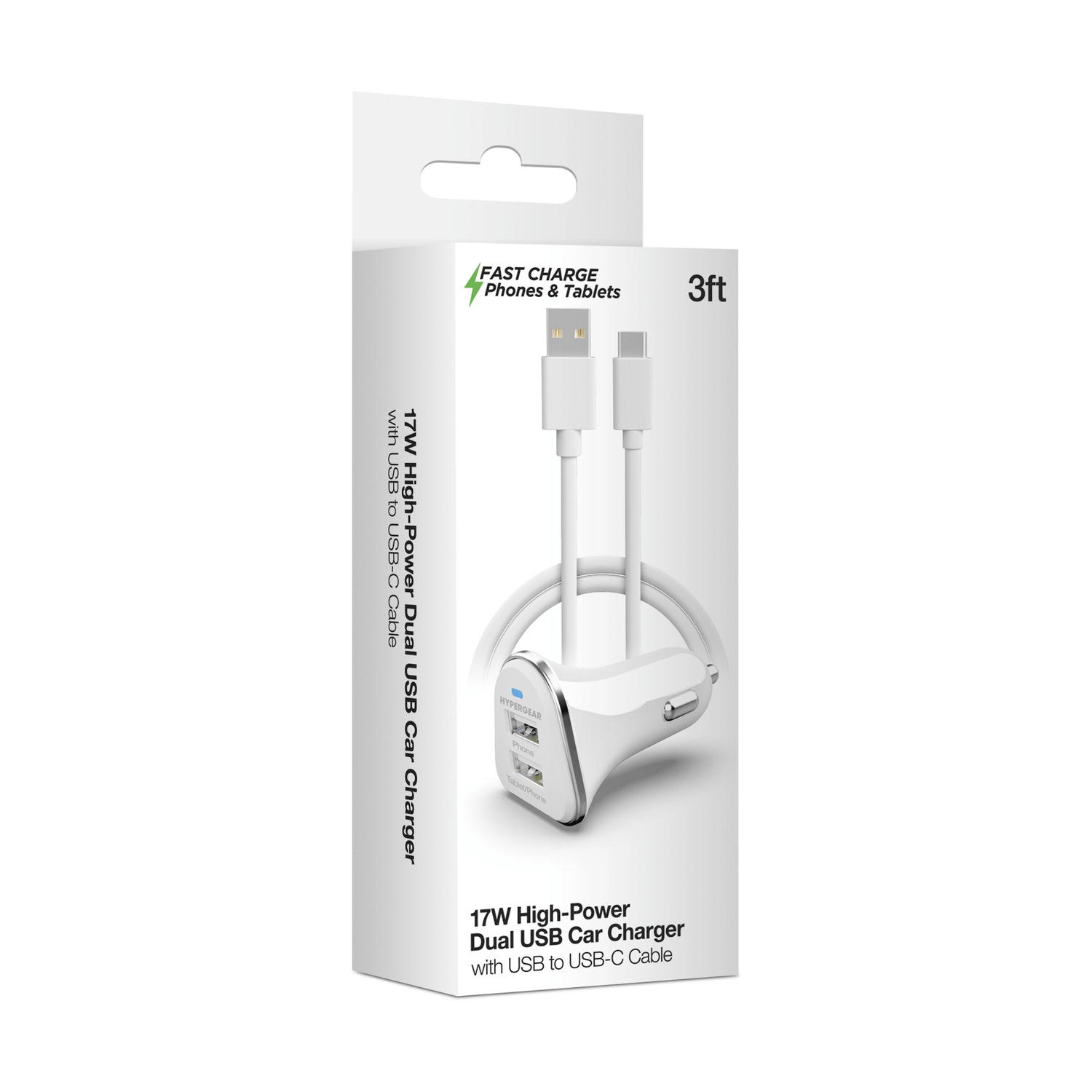 HyperGear Hi-Power Dual USB 3.4A Car Charger for iPhone 15 Androids Tablets Earbuds and Cameras Jupiter Gear Home