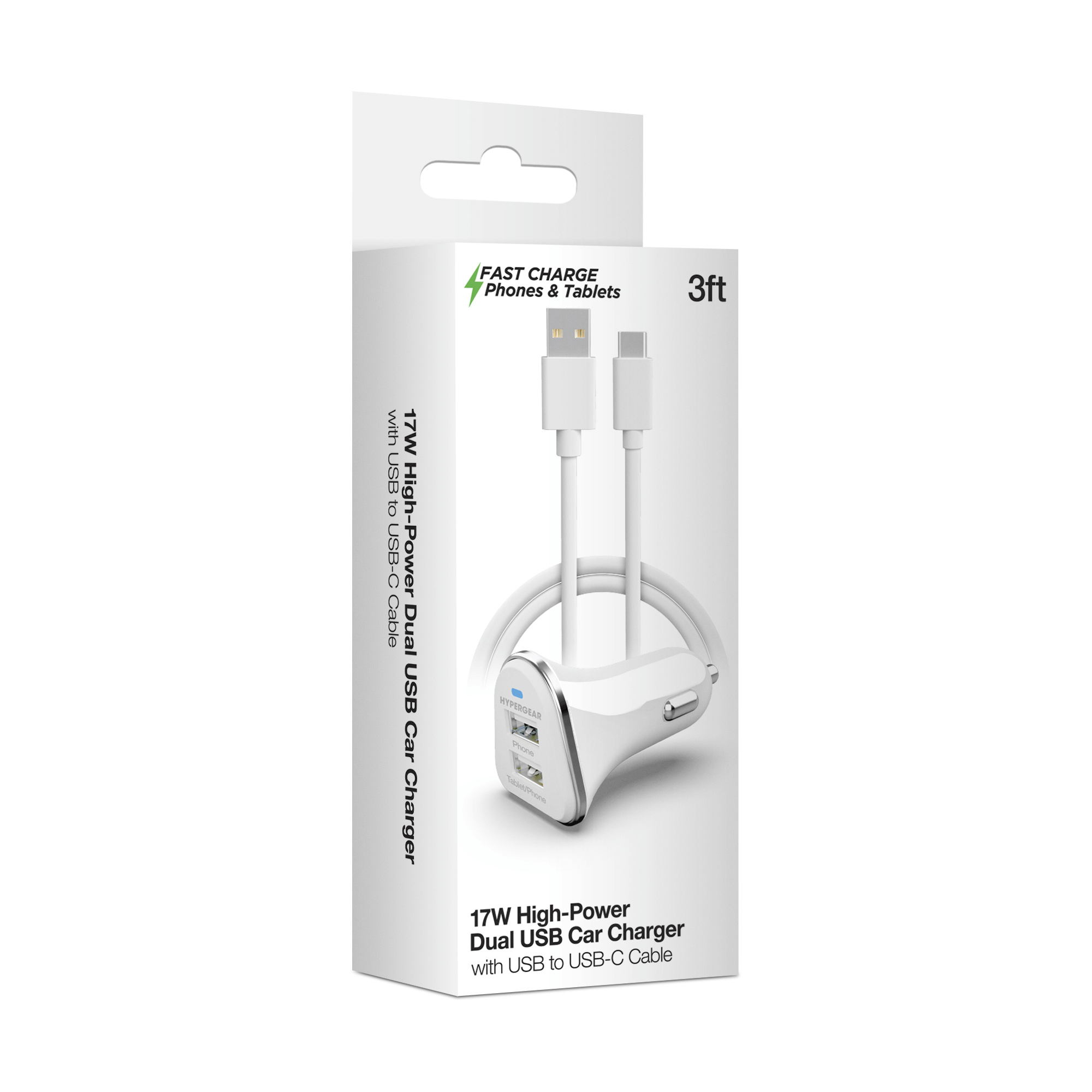 HyperGear Hi-Power Dual USB 3.4A Car Charger for iPhone 15 Androids Tablets Earbuds and Cameras Jupiter Gear Home
