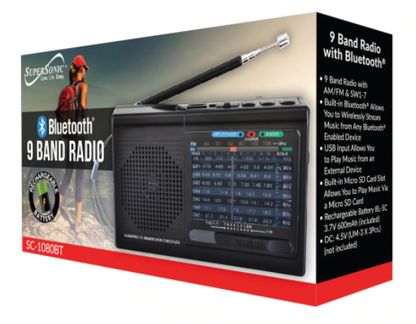 Supersonic 9 Band Radio With Bluetooth Jupiter Gear Home