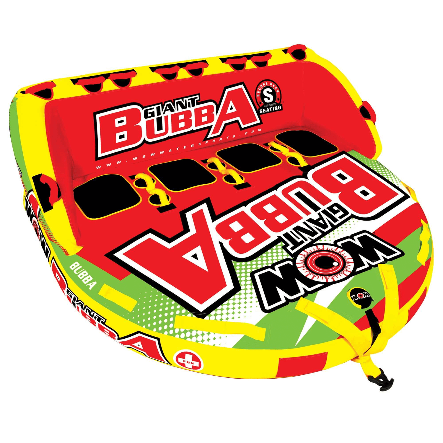 WOW Watersports Big Bubba 1 to 4 Person Inflatable Towable Deck Tube Jupiter Gear Home