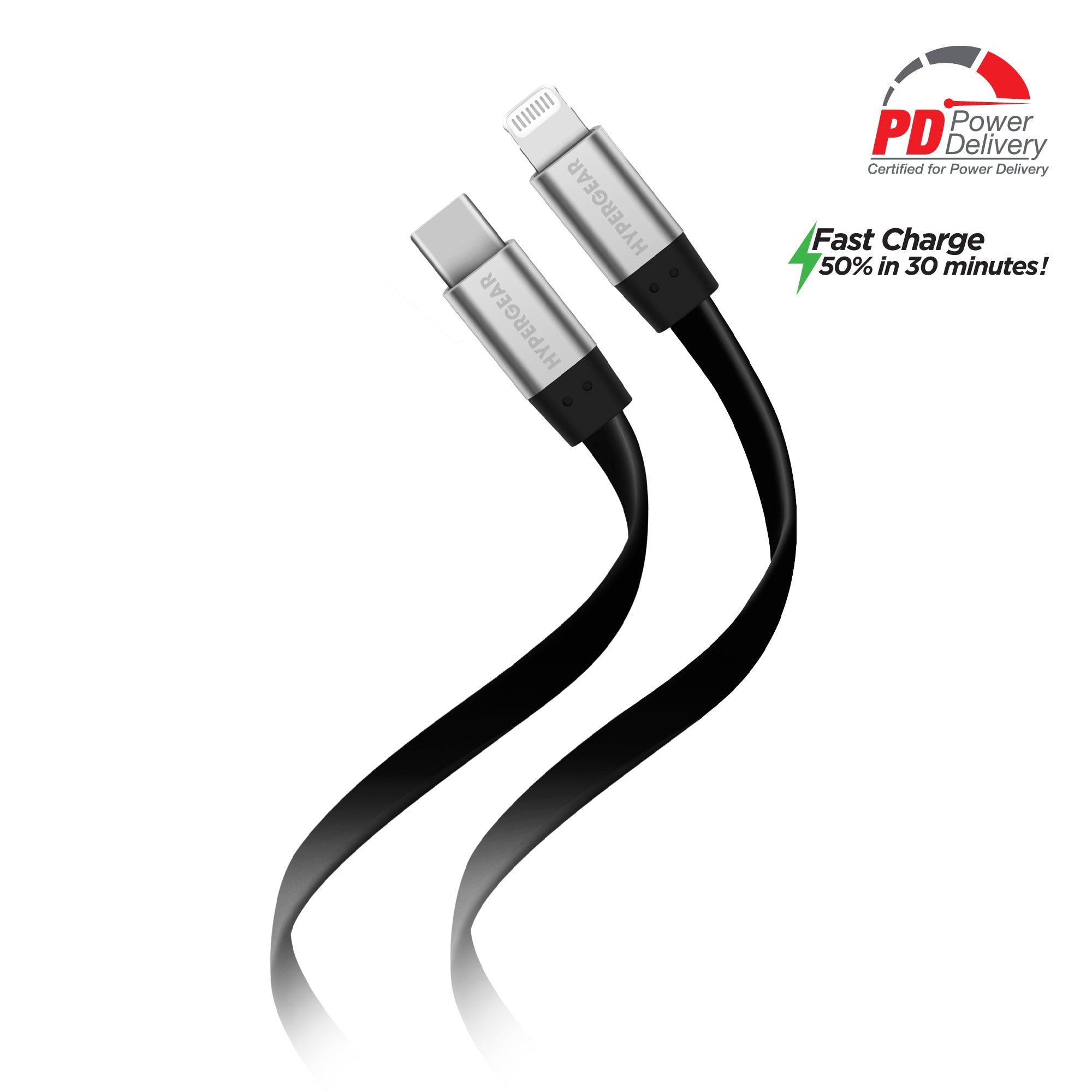 HyperGear Flexi USB-C to Lightning Flat Cable 6ft Jupiter Gear Home