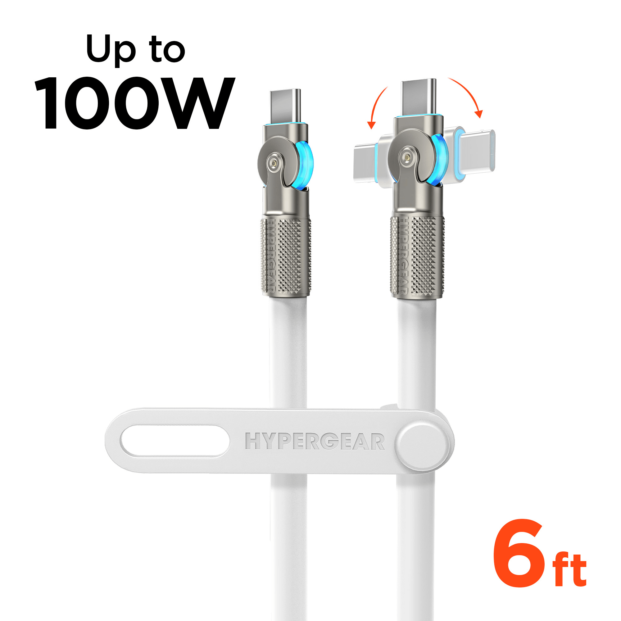 HyperGear Chunky180° 100W USB-C to USB-C Rugged Fast Charge Cable 6ft Jupiter Gear Home