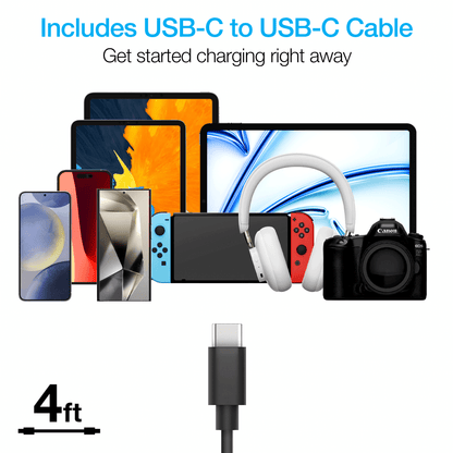 Naztech N420 PD25W+2.4A  Car Charger + C - C Cable 4Ft Jupiter Gear Home