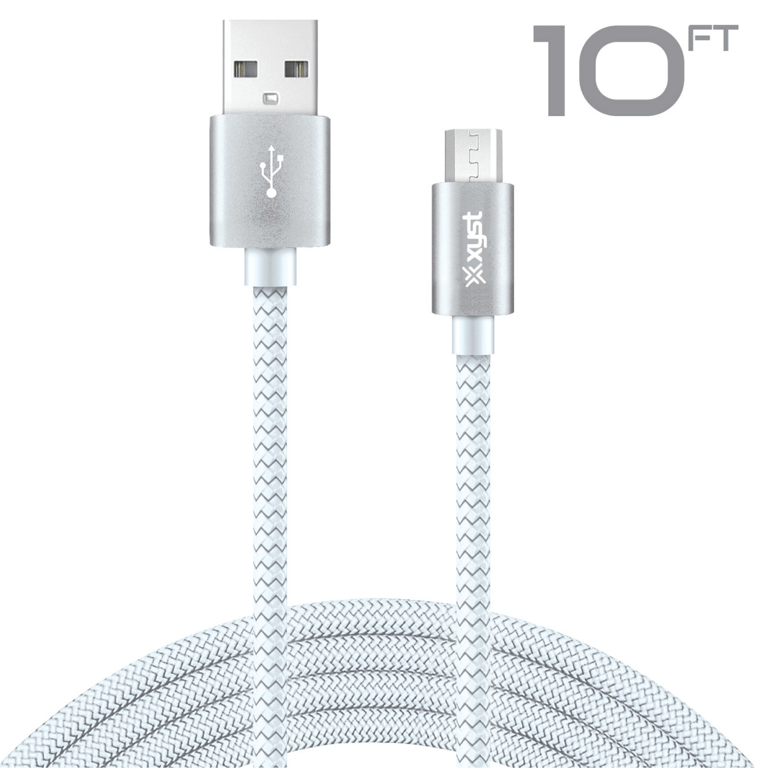Xyst Charge and Sync USB to Micro USB Braided Cable 10Ft Jupiter Gear Home