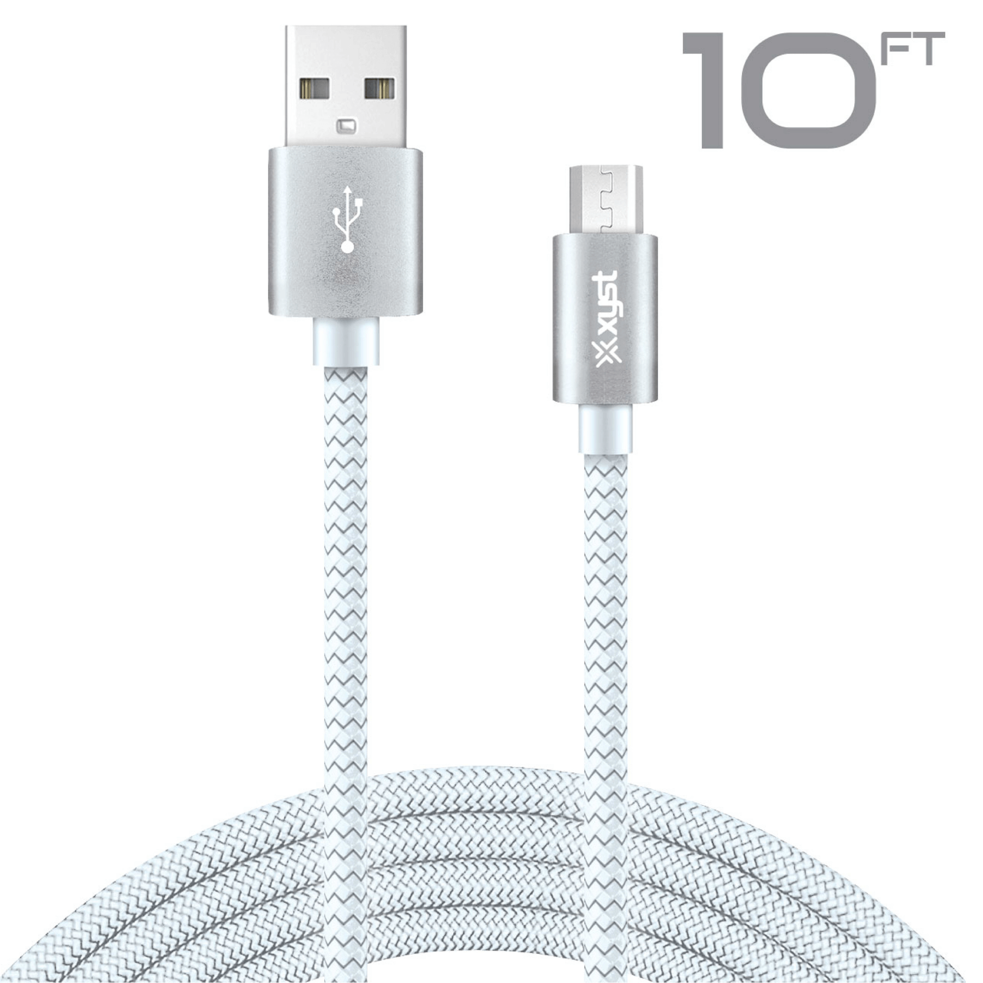 Xyst Charge and Sync USB to Micro USB Braided Cable 10Ft Jupiter Gear Home