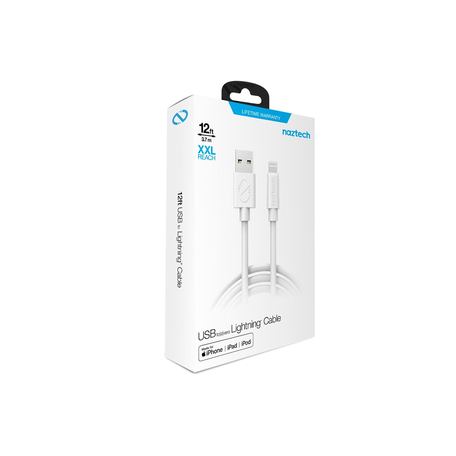 Naztech USB to MFi Lightning Cable 12ft Jupiter Gear Home