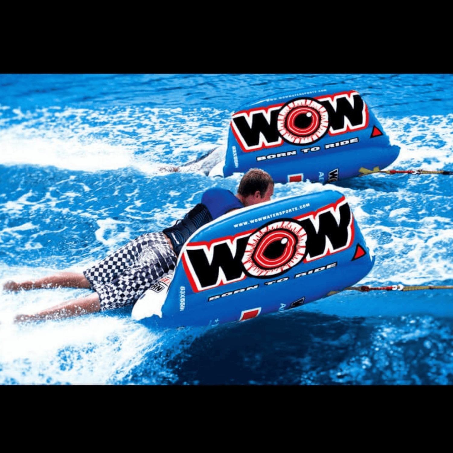 WOW Watersports Zig Zag 1 to 2 Person Inflatable Towable Steerable Tube Jupiter Gear Home
