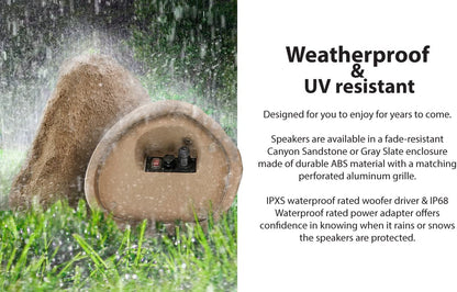 SoundPro Dual Bluetooth Outdoor Weatherproof Rock Landscape Speakers Jupiter Gear Home