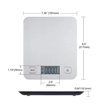 Mainstays Stainless Steel Digital Battery-Powered Kitchen Scale Jupiter Gear Home