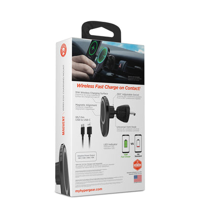 HyperGear MagVent Wireless Car Charging Mount for iPhone 13 Jupiter Gear Home