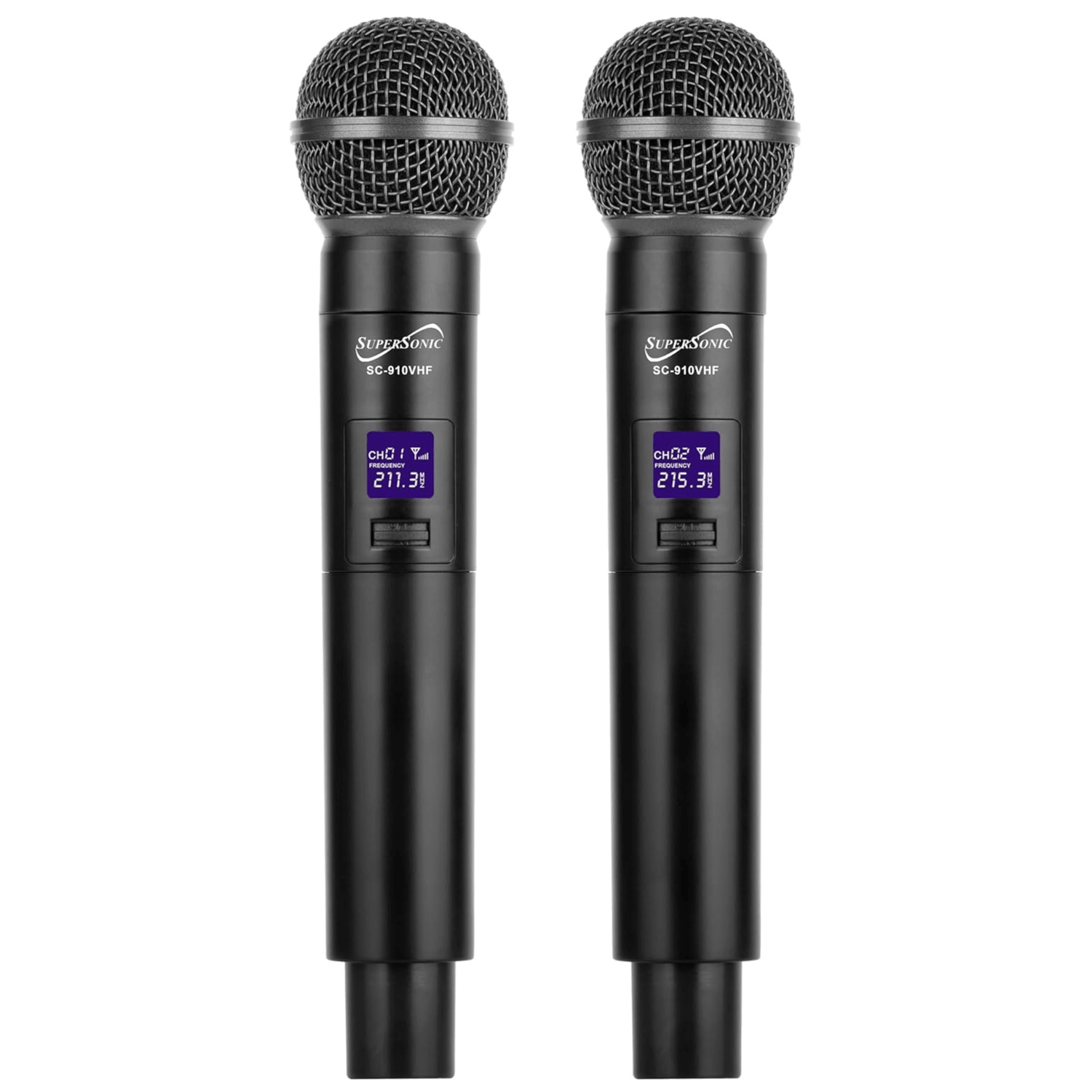 Supersonic VHF Dual Fixed Channel Professional Wireless Microphone with Carry Case Jupiter Gear Home