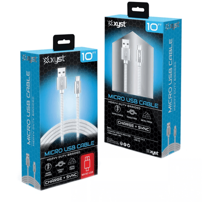 Xyst Charge and Sync USB to Micro USB Braided Cable 10Ft Jupiter Gear Home