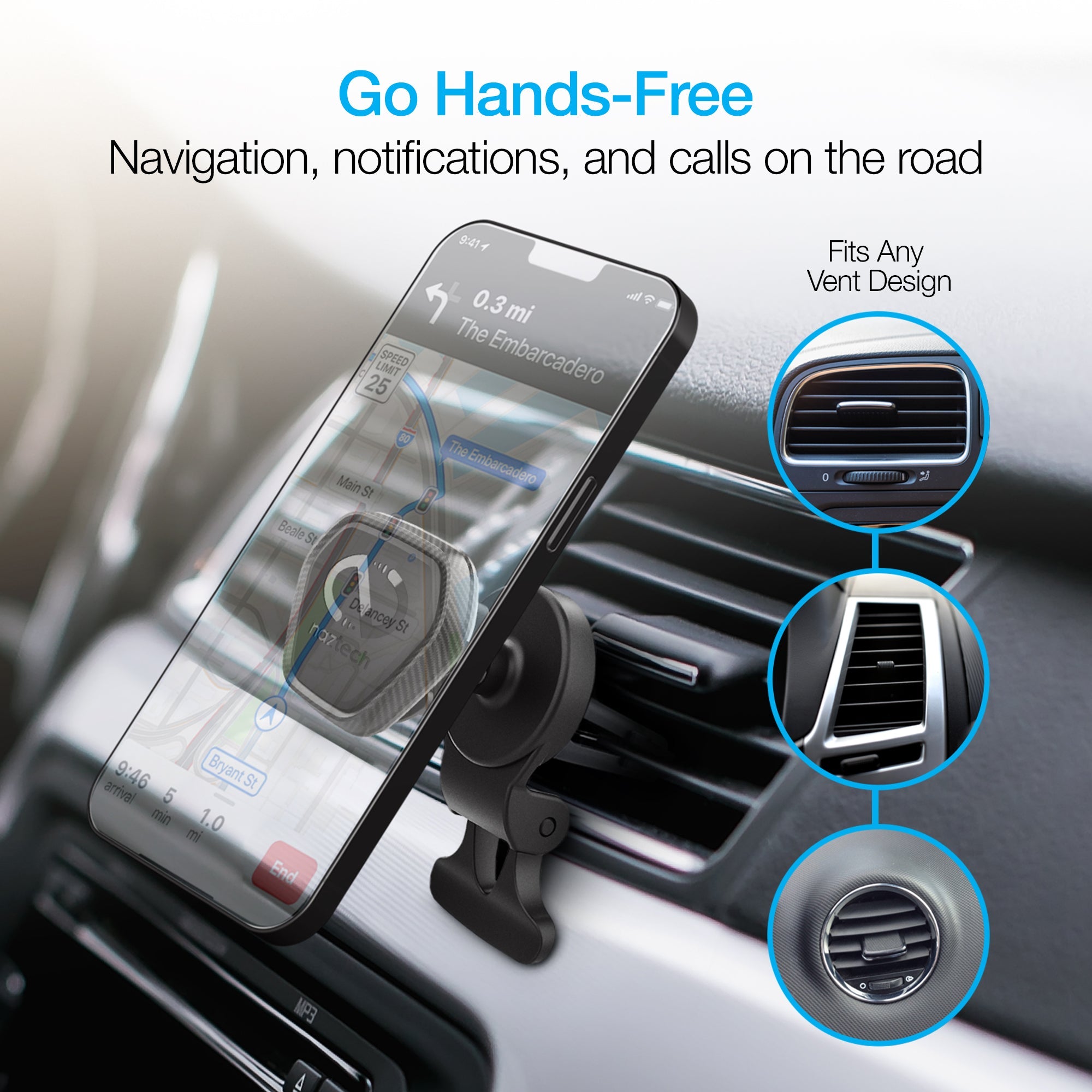 Naztech MagBuddy Elite Hands-Free Vent Mount Jupiter Gear Home