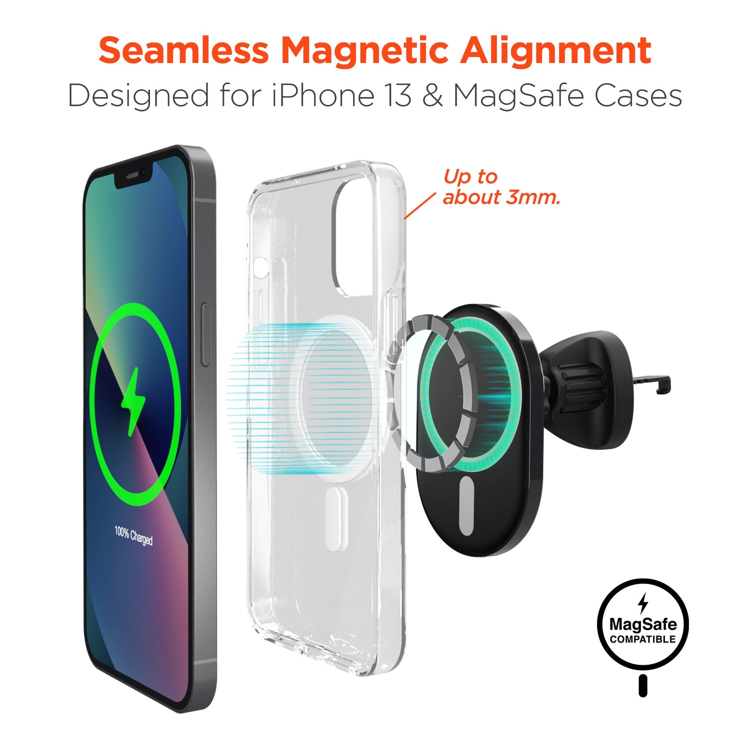 HyperGear MagVent Wireless Car Charging Mount for iPhone 13 Jupiter Gear Home
