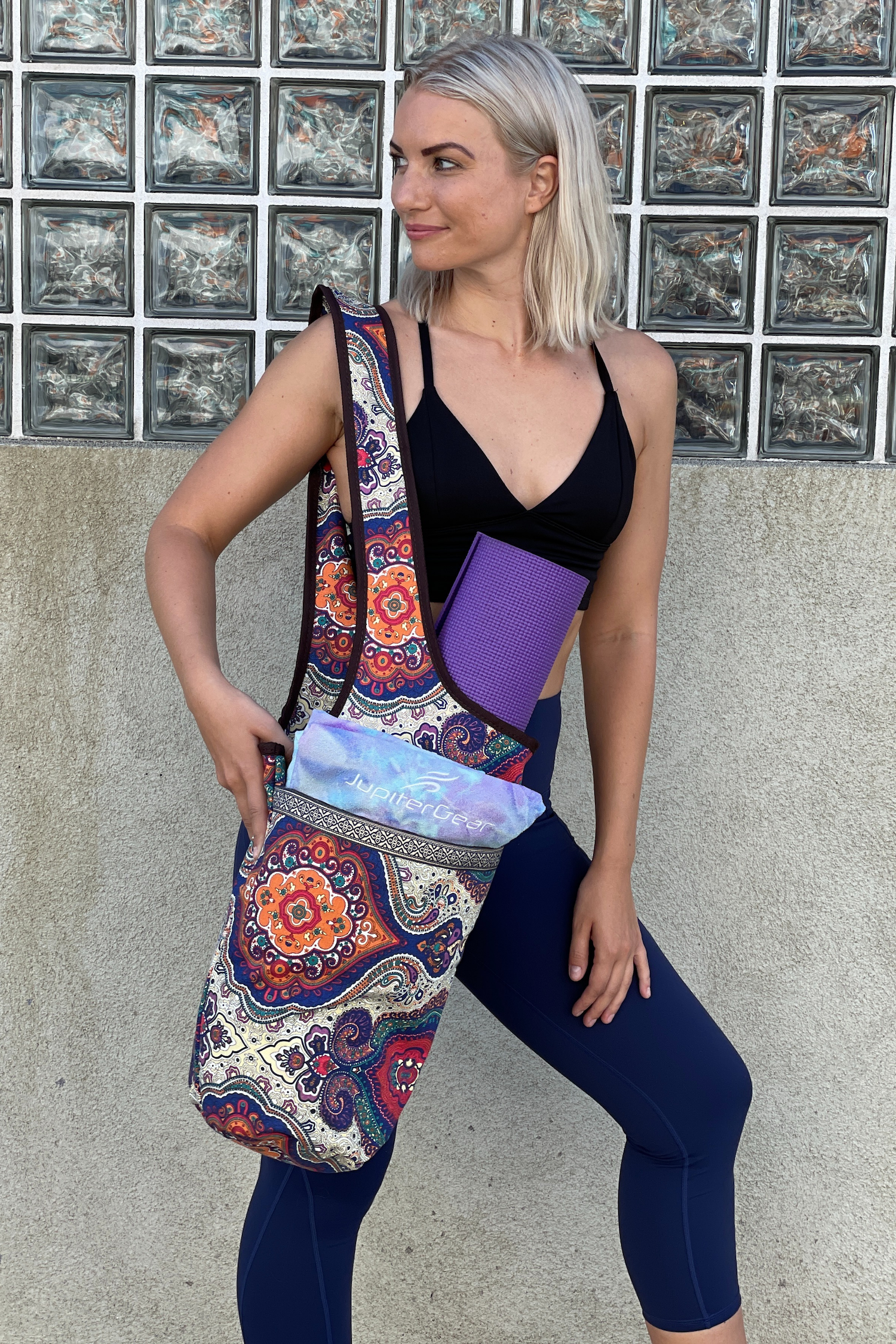 JupiterGear Yoga Mat Carrying Tote Bag with Large Size Pockets | Multipurpose and Fit Most Size Mats Jupiter Gear Home