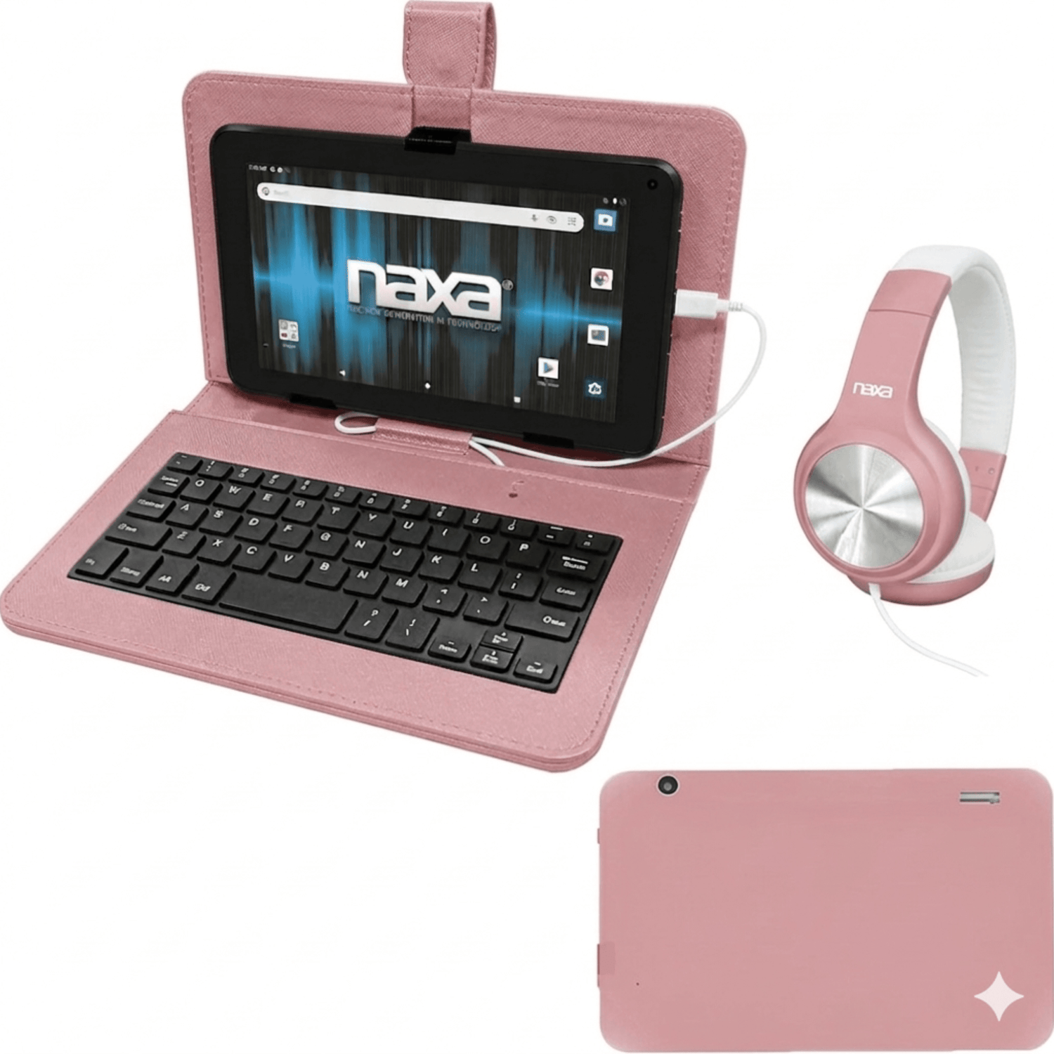Naxa 7" Core Android 11 Tablet Kit Rose Gold - Refurbished Jupiter Gear Home