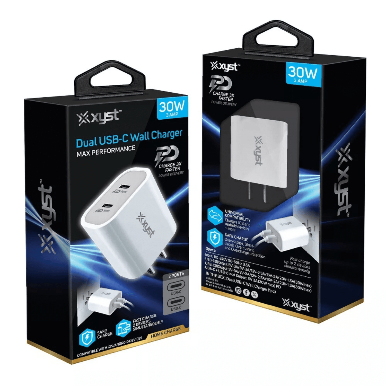 Xyst 30-Watt Dual USB-C Wall Charger Jupiter Gear Home