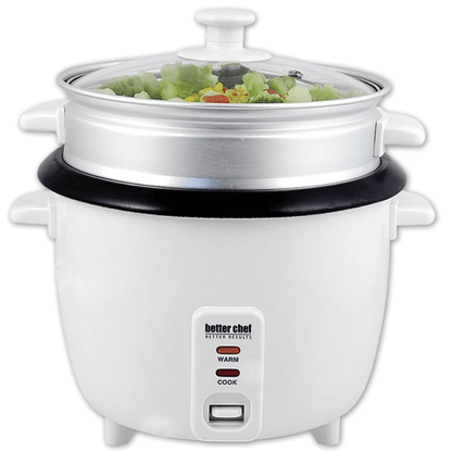 Better Chef 5-Cup - 10-Cup Cooked - Rice Cooker with Steamer and Non-Stick Pot Jupiter Gear Home