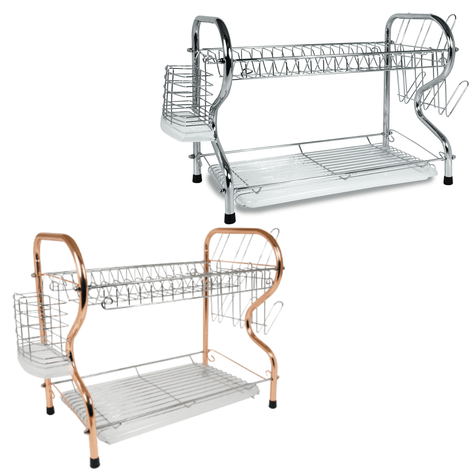 Better Chef 22" 2-Level Chrome-Plated R-Shaped Dish Rack Jupiter Gear Home