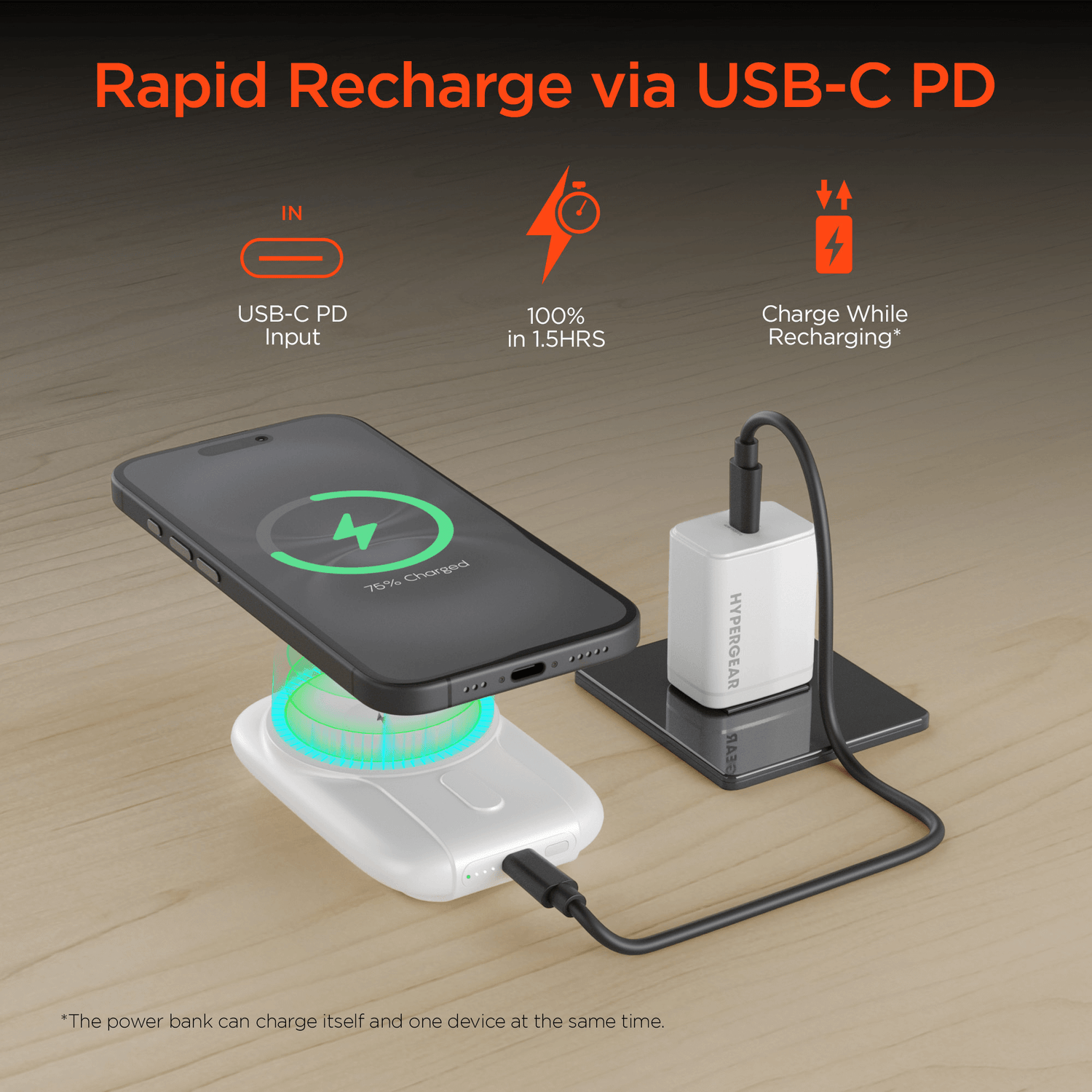 HyperGear Mag Grip Go 5000mAh Wireless Power Bank Jupiter Gear Home
