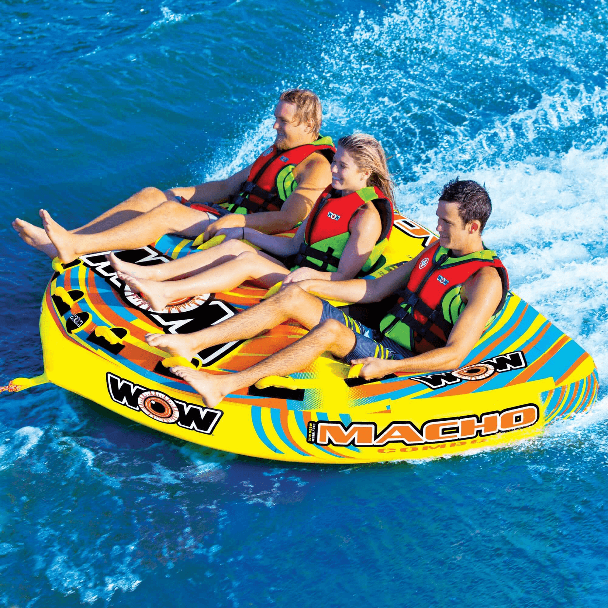 WOW Watersports Macho Multiple Riding Positions Tube for Up to 3 People Jupiter Gear Home