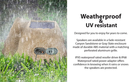 SoundPro 1-Pair Bluetooth Multi-Link Solar Rechargeable Wireless Rock Speakers Jupiter Gear Home