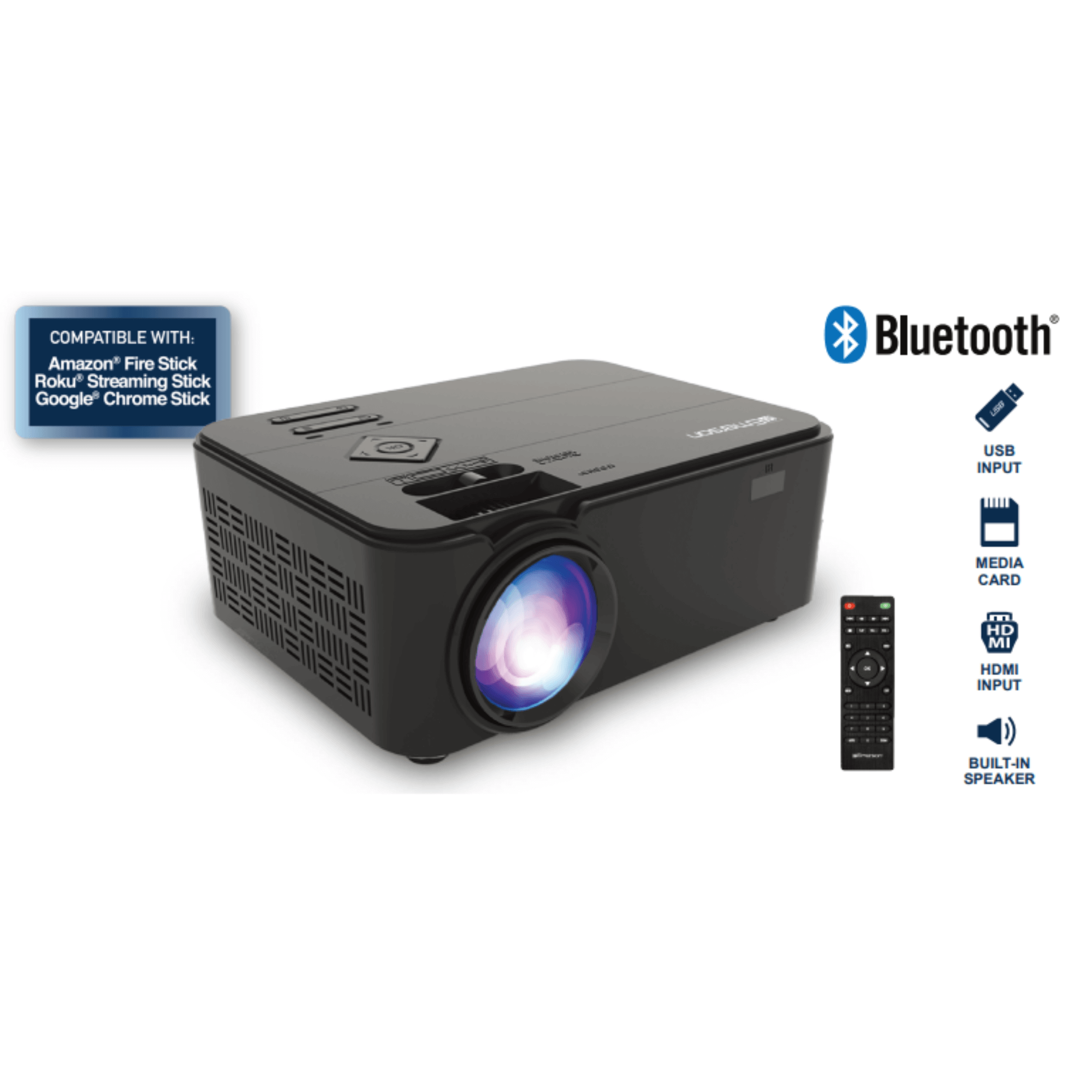 Emerson 150" Home Theater LCD Projector with 720p and Built-In Speaker Jupiter Gear Home