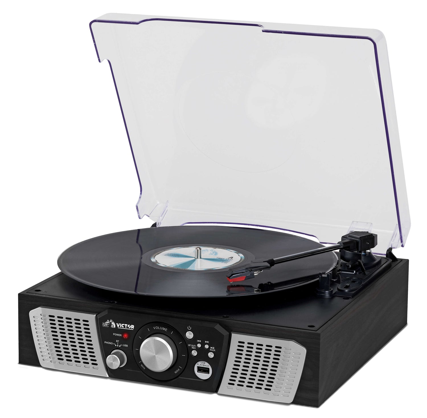 Victor Lakeshore 5-in-1 Hybrid Bluetooth Turntable System w USB and RCA Output Jupiter Gear Home