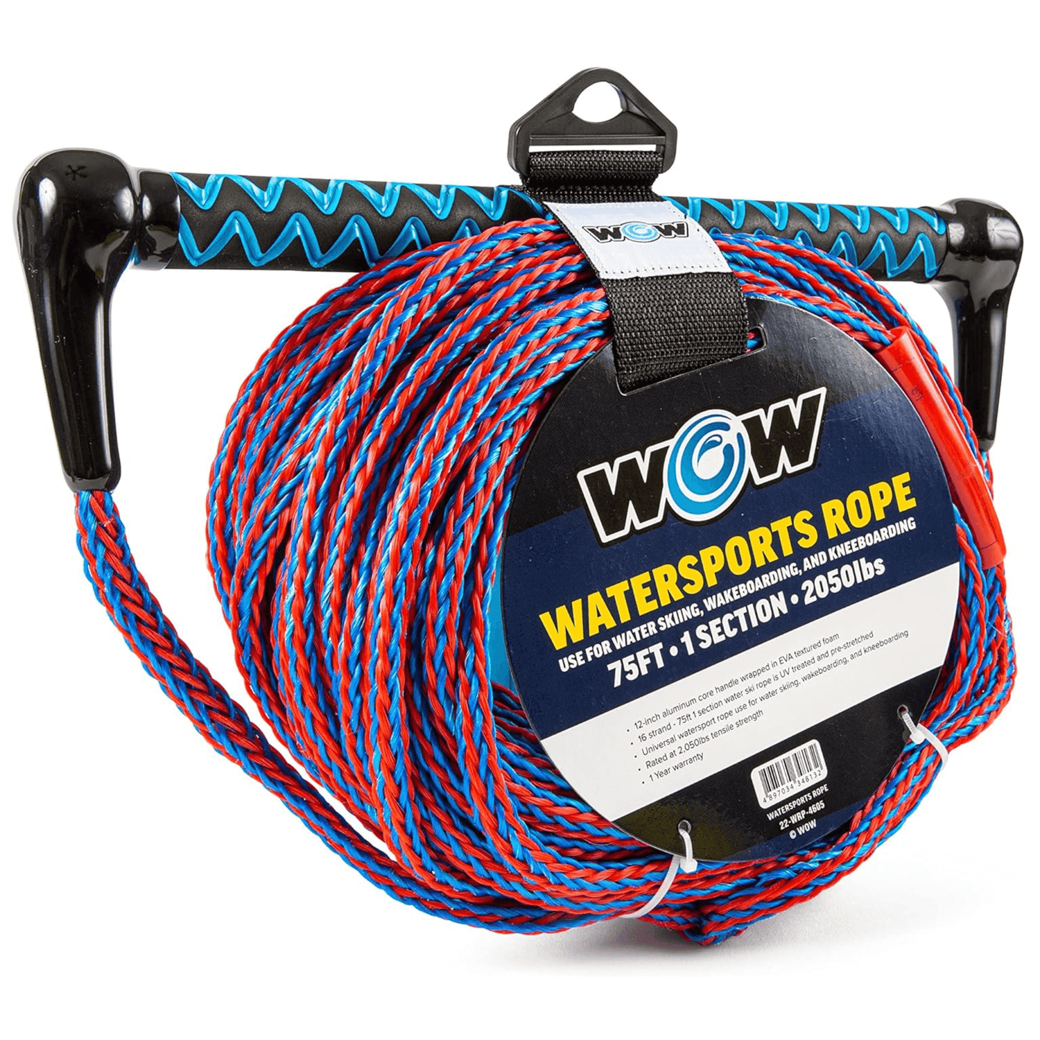 WOW Watersports 75ft Watersports Tow Rope with EVA Handle Jupiter Gear Home