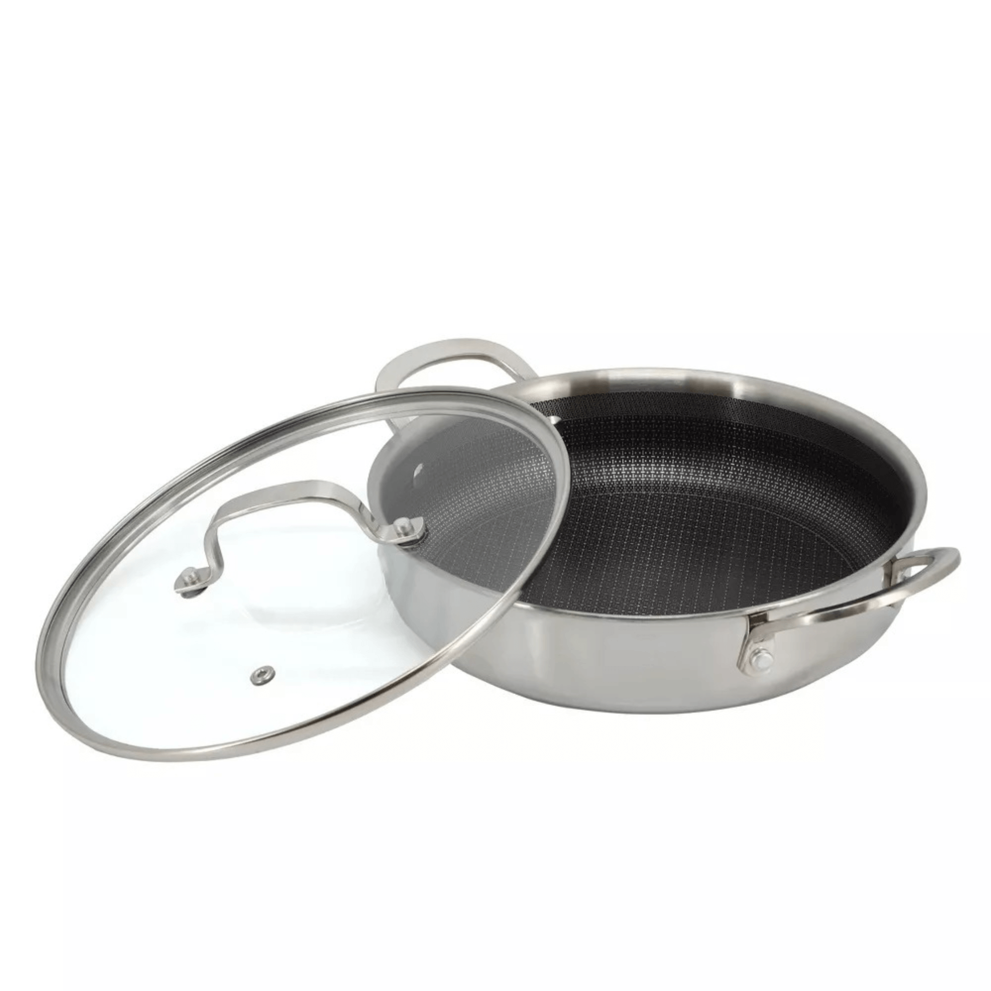 Better Chef 11-Inch 3-Ply Stainless Steel Nonstick Deep Fry Pan with Lid Jupiter Gear Home