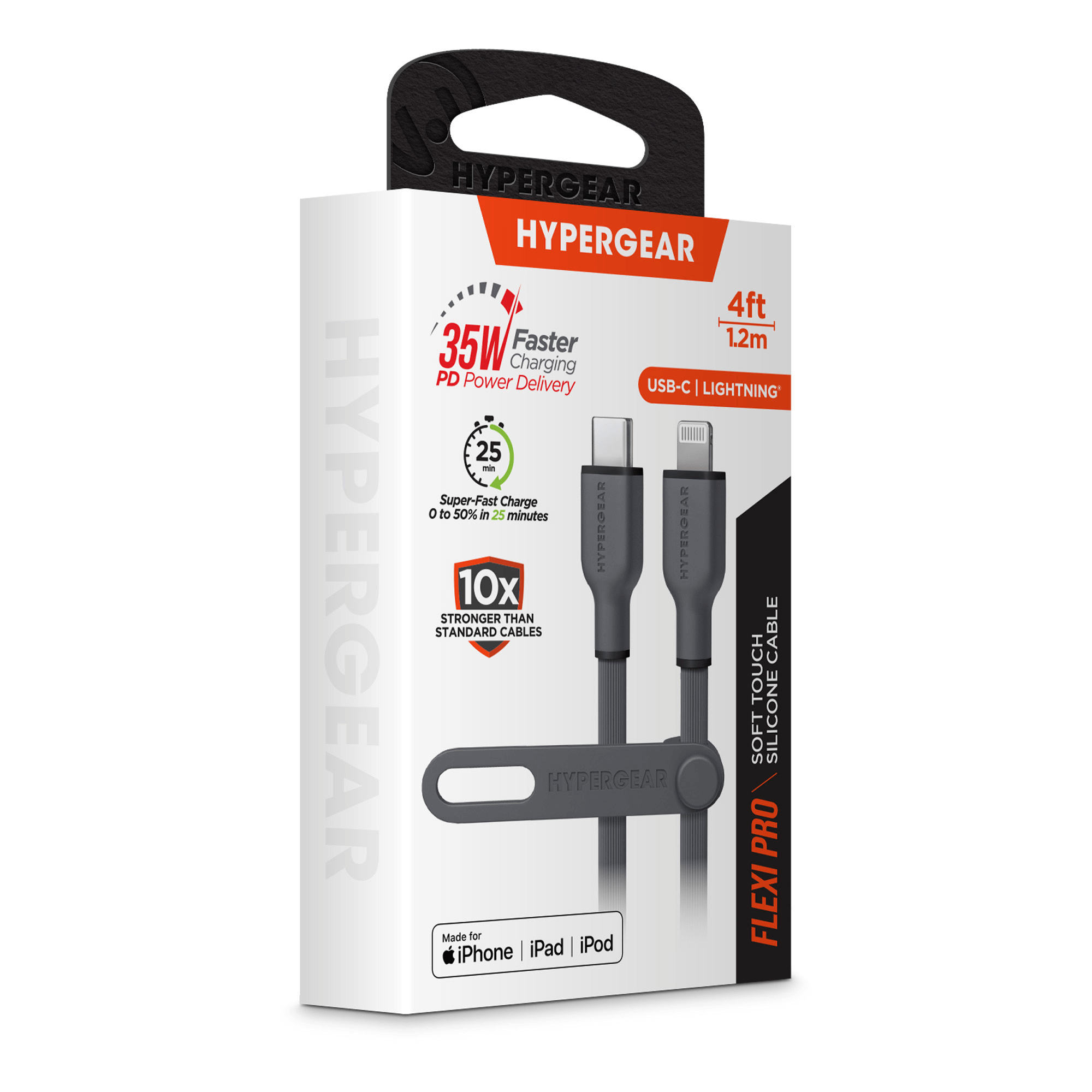HyperGear Flexi PRO USB-C to Lightning Cable 4ft Jupiter Gear Home