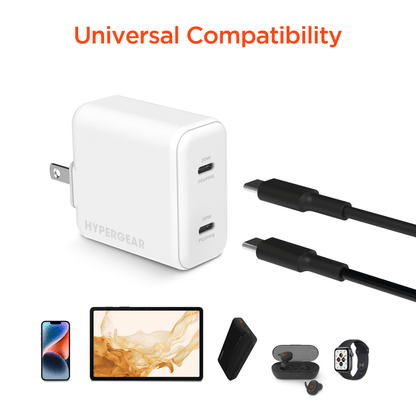 HyperGear PD40W Dual USB-C Wall Charger Jupiter Gear Home