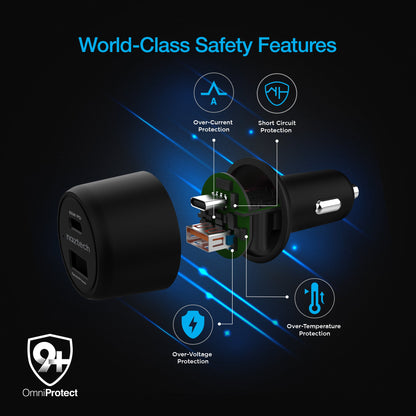 Naztech SpeedMax65 PD65W + QC3 Car Charger Jupiter Gear Home