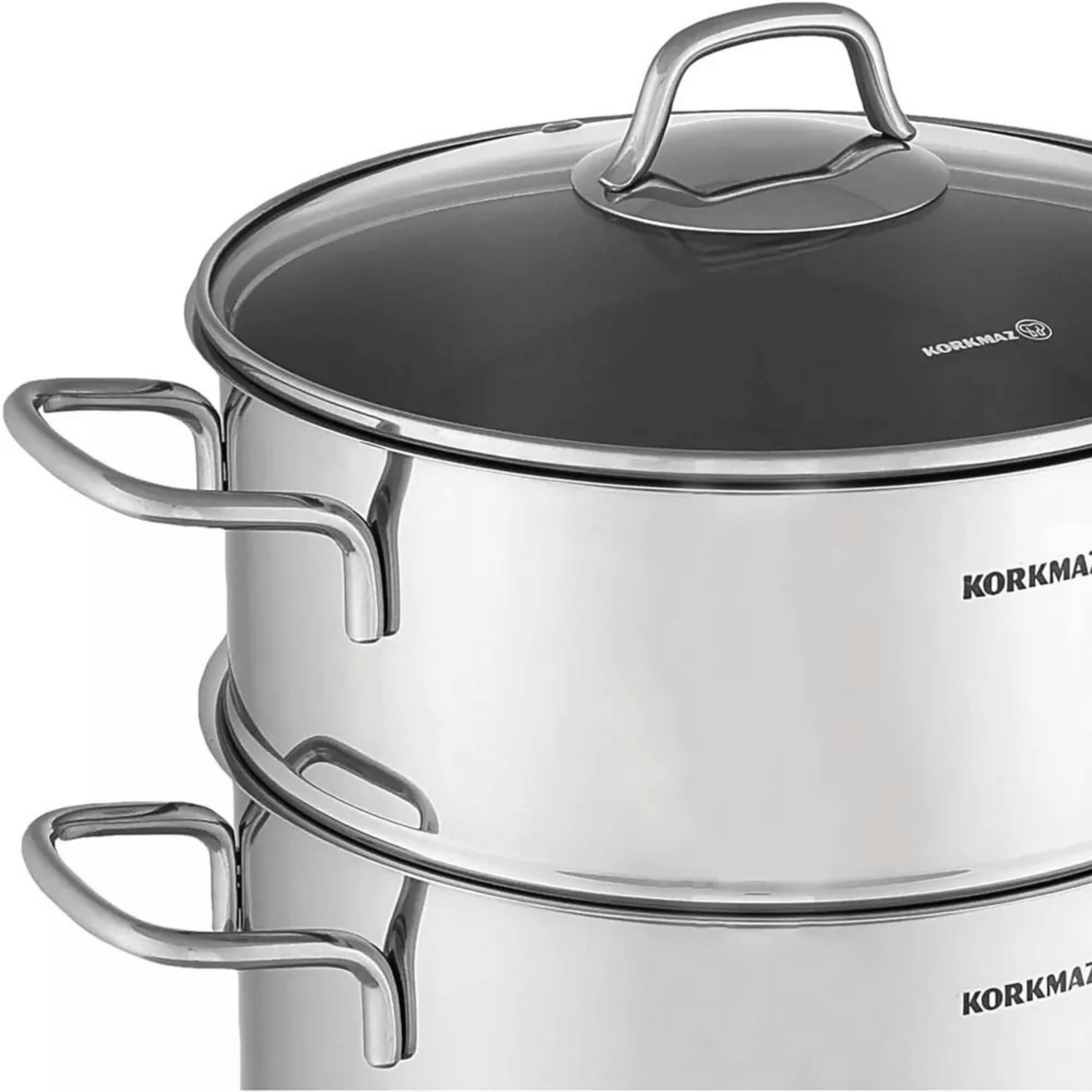 Korkmaz Perla 3Pce 6.9L Stainless Steel Casserole Steamer with Lid Jupiter Gear Home