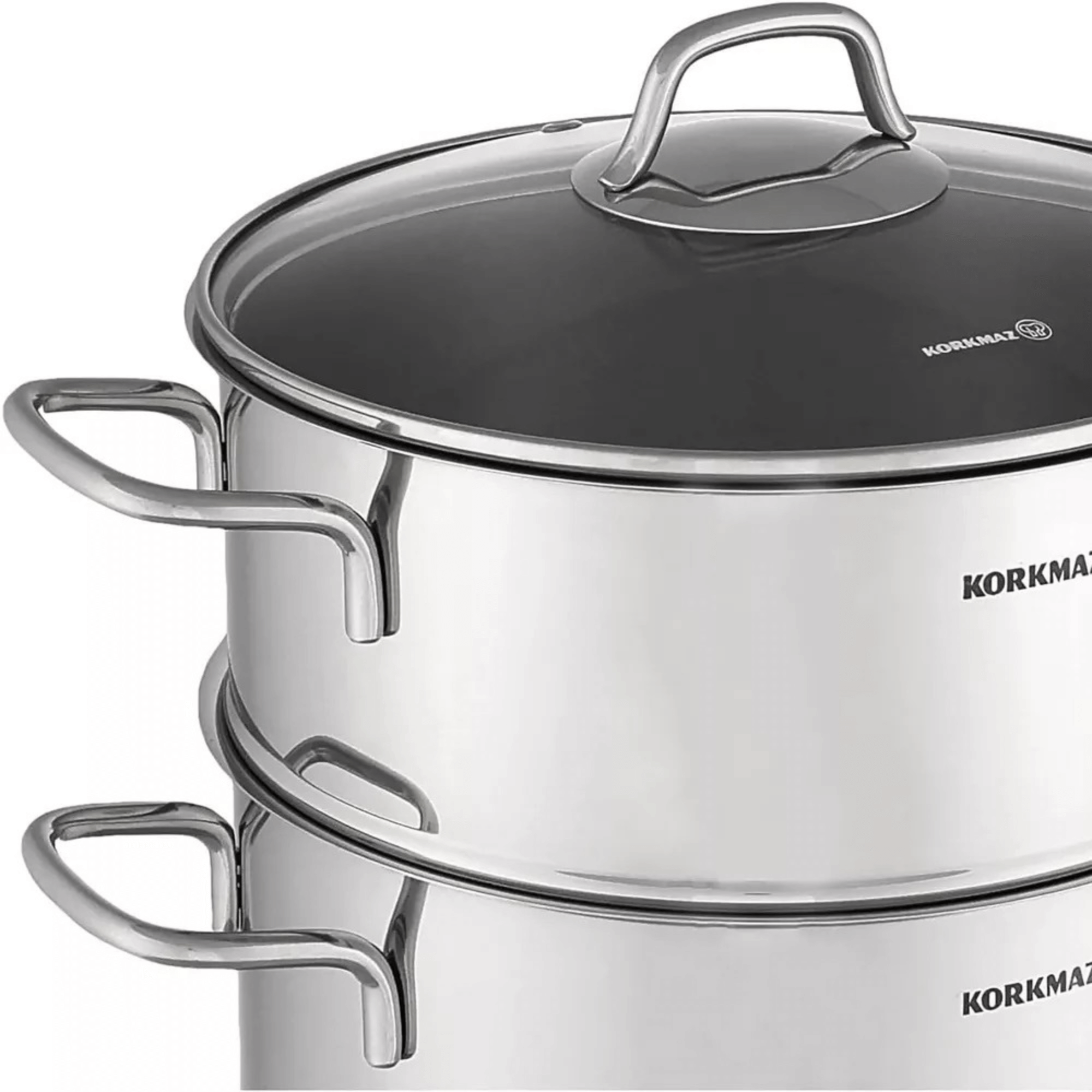 Korkmaz Perla 3Pce 6.9L Stainless Steel Casserole Steamer with Lid Jupiter Gear Home